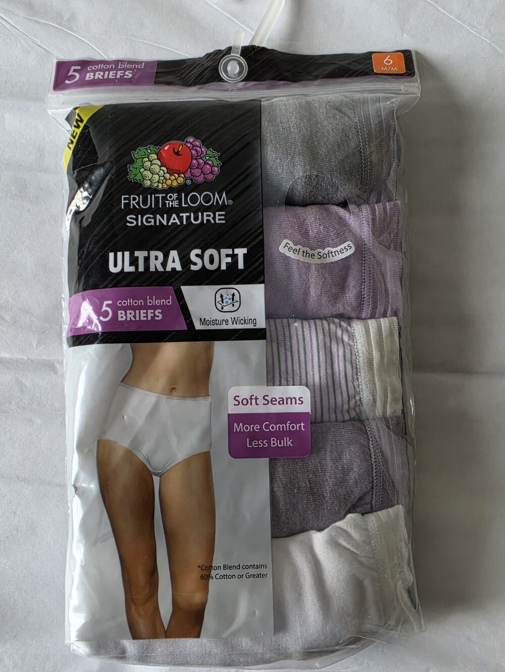 Fruit of the Loom 5-pack Signature Ultra Soft Women's Brief Panties M NWT $24